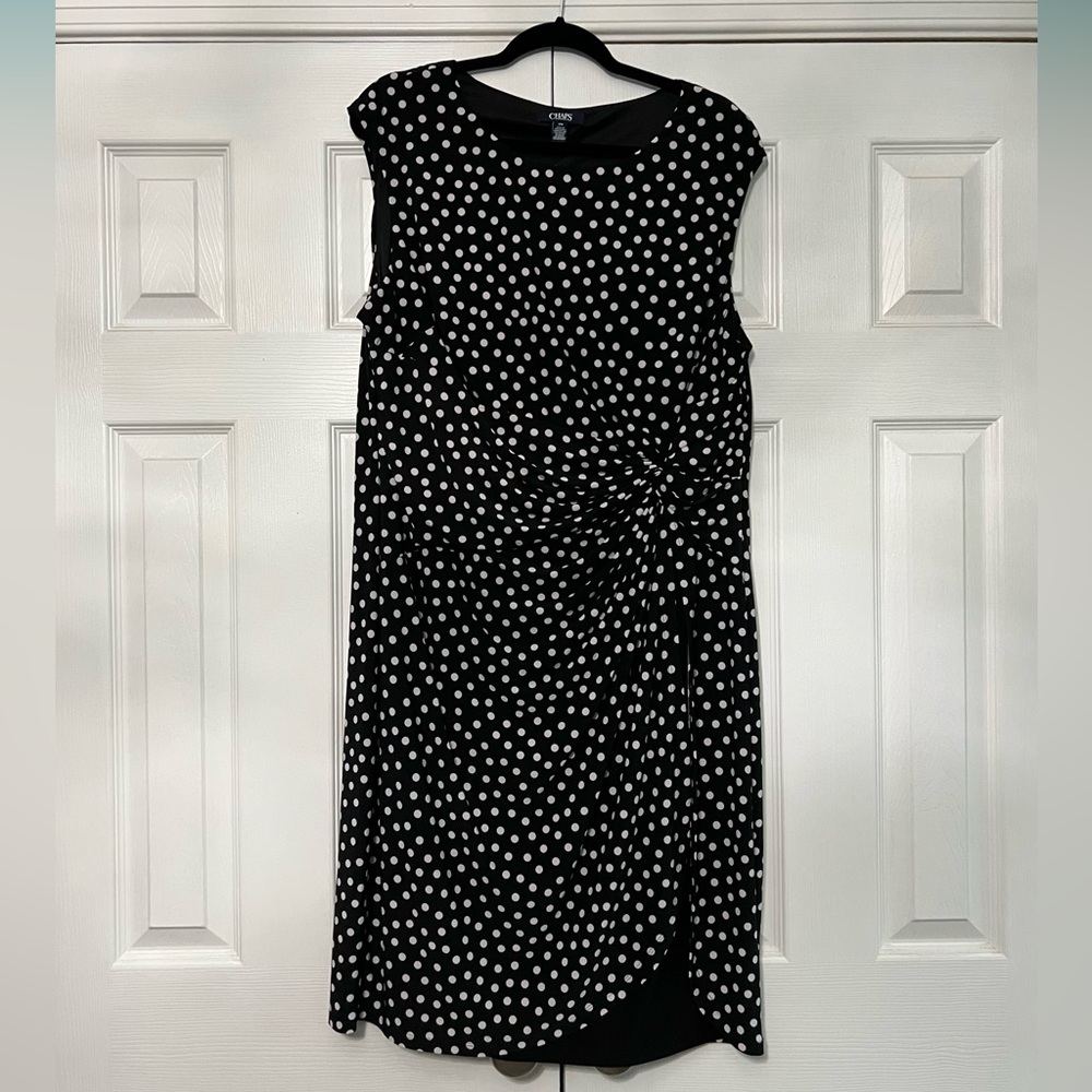 Chaps by Ralph Lauren Black and White Sheath Midi Dress